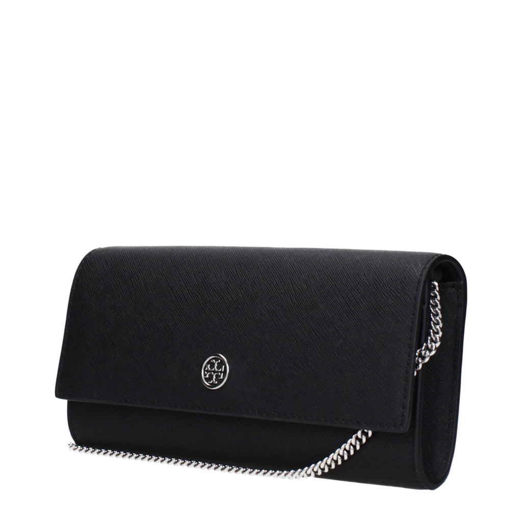 Tory Burch Black Leather Clutch Women's Bag