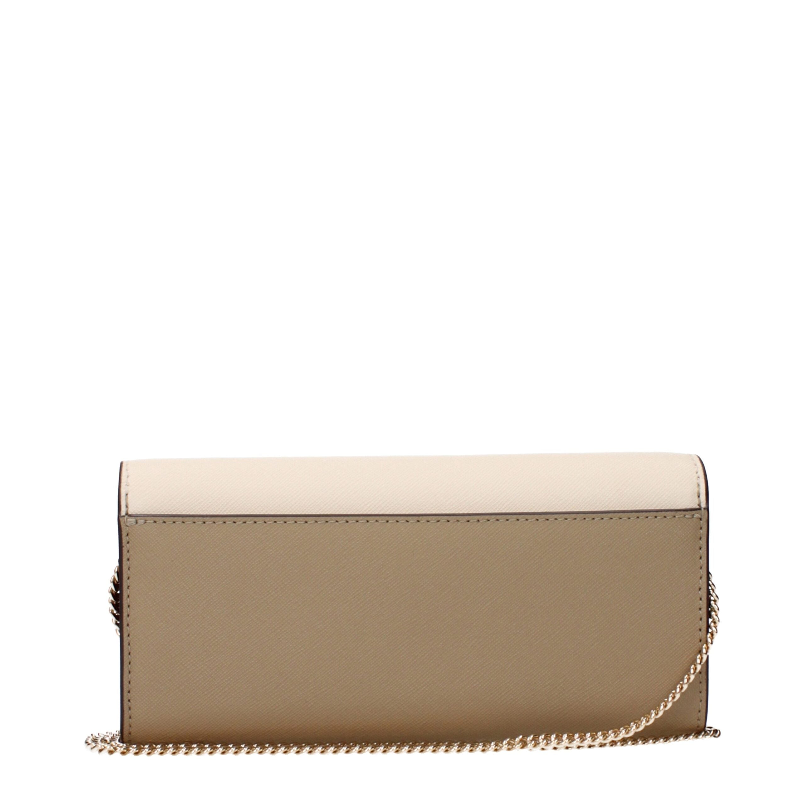 Tory Burch Beige Leather Clutch Women's Bag