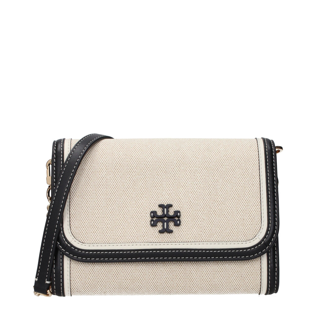 Tory Burch Beige Fabric Clutch Women's Bag