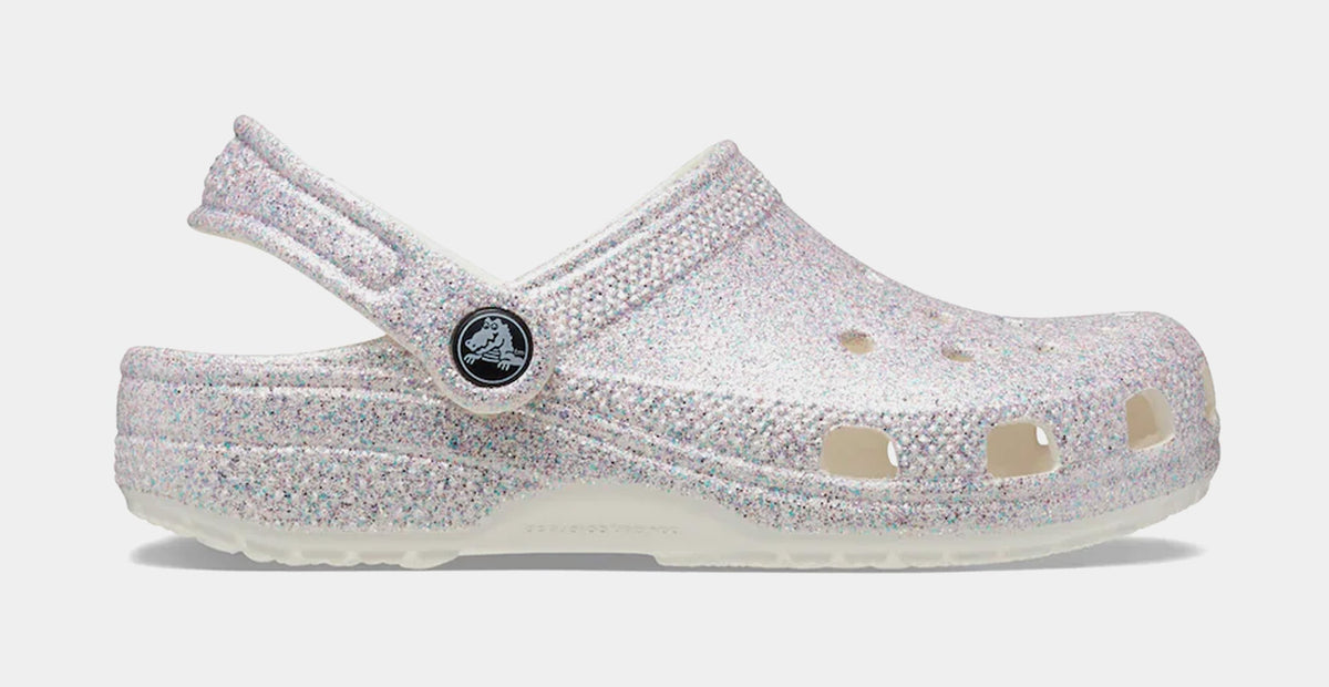 Exclusive Classic Clog Glitter Infant Toddler Sandals (Silver) — 4C — Front View
