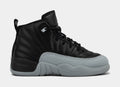 Exclusive Air Jordan 12 Retro Black and Wolf Grey Preschool Lifestyle Shoes (Black/Wolf Grey/White) — 10.5C — Front View