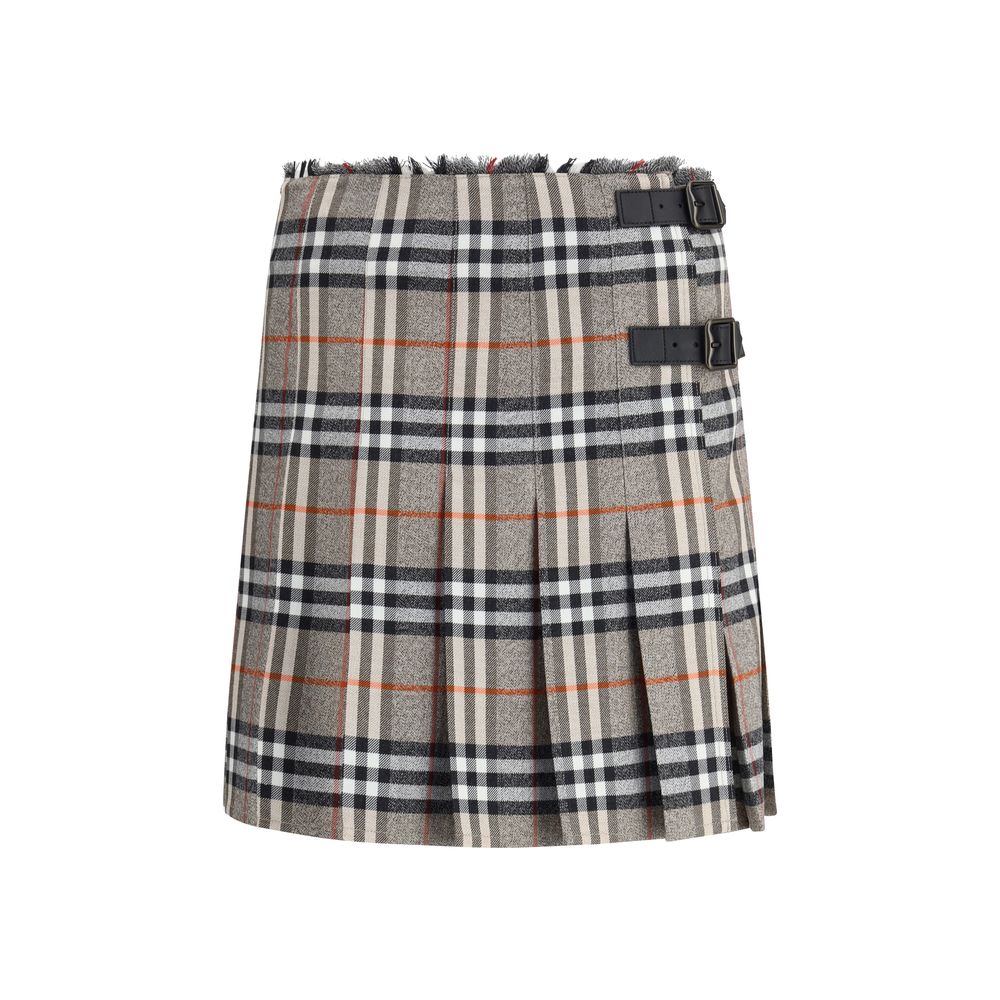 Burberry Gray Wool Mini Women's Skirt