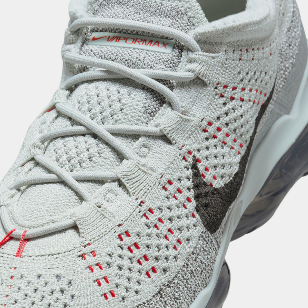 Exclusive Air VaporMax 2023 Flyknit Mens Running Shoes (Light Silver/Picante Red/Anthracite/Smoke Grey) — 6 — Side View