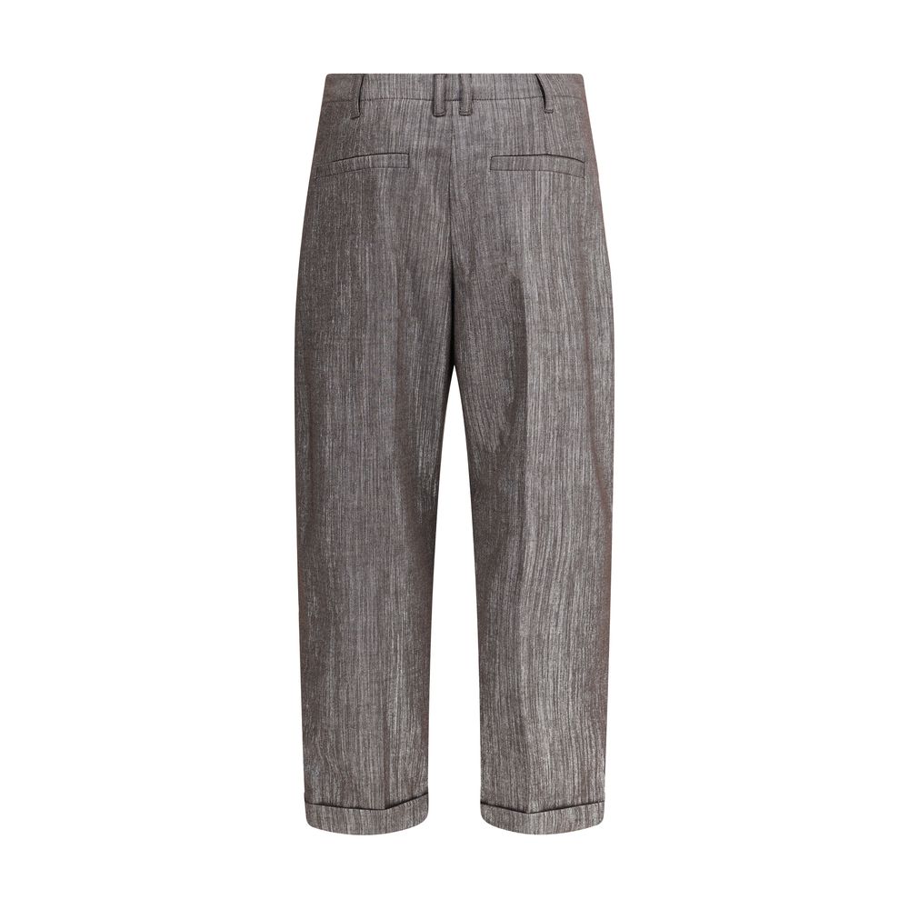 Brunello Cucinelli Brown Polyester Casual Women's Pants