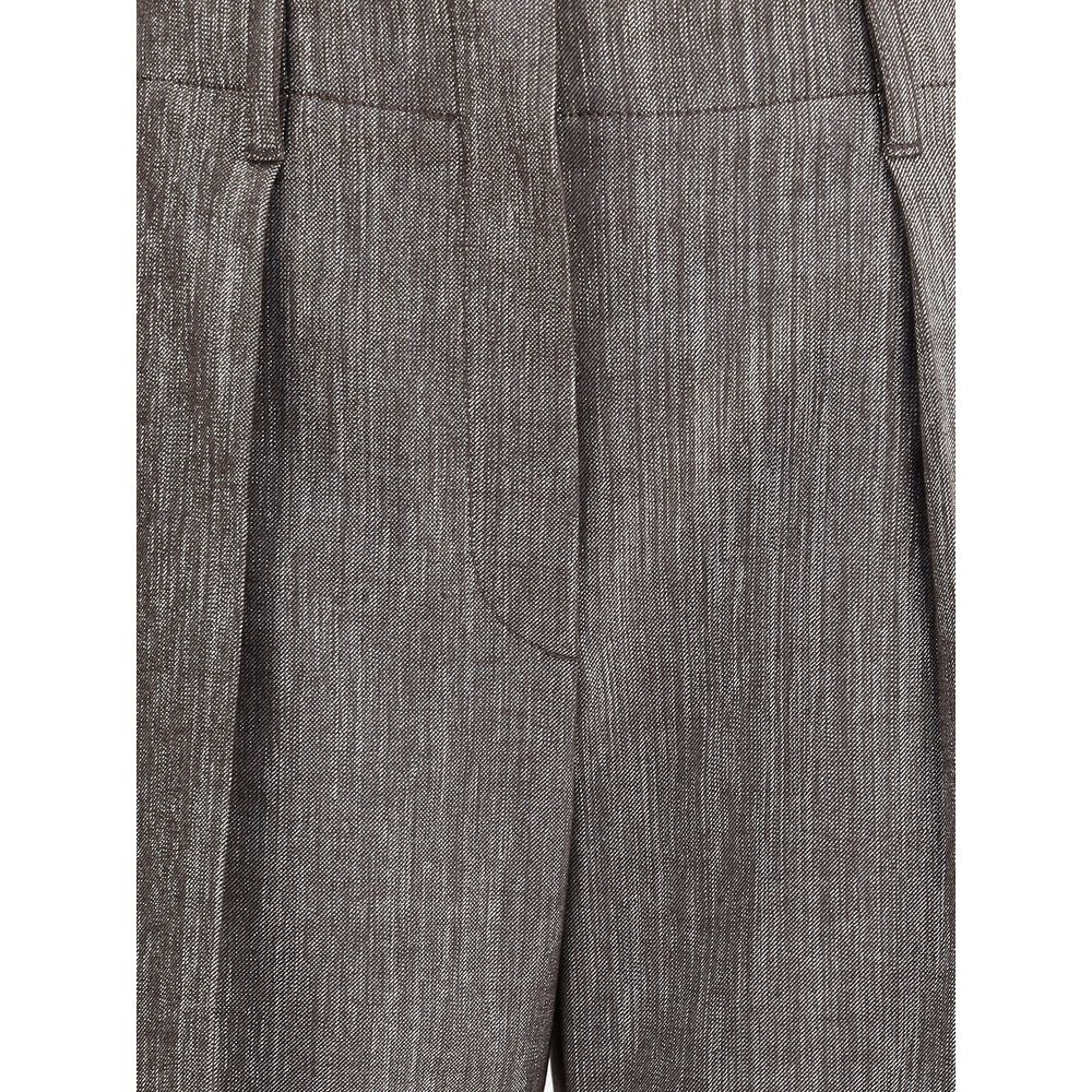 Brunello Cucinelli Brown Polyester Casual Women's Pants