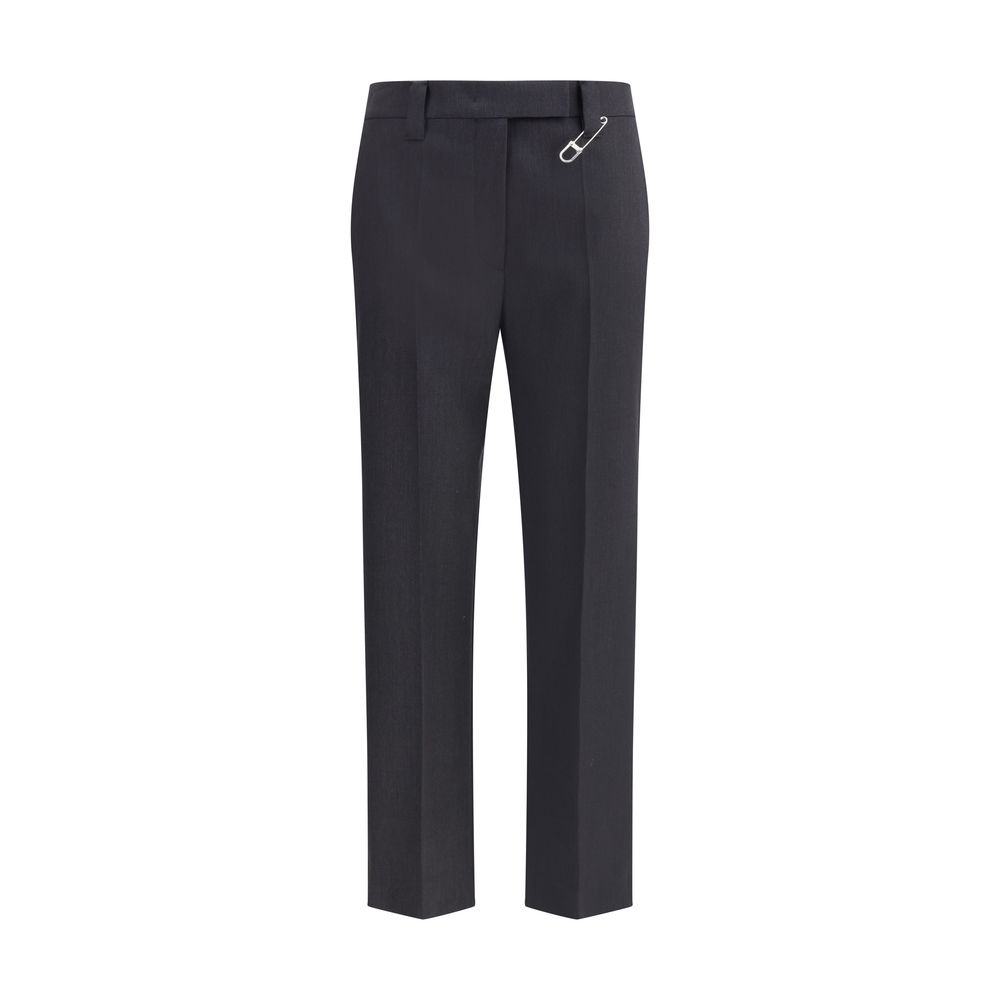 Prada Gray Fleece Wool Dress Women's Pants