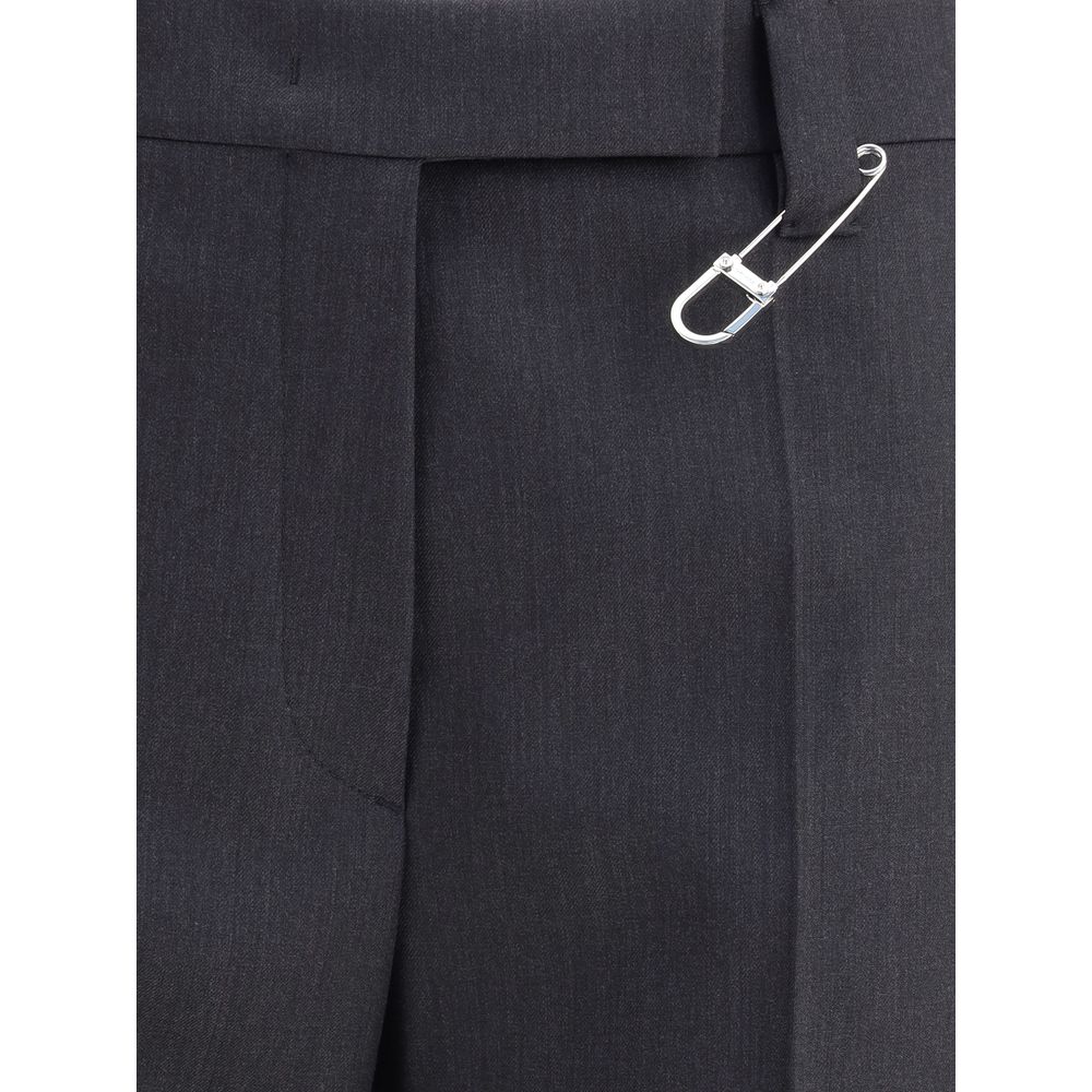 Prada Gray Fleece Wool Dress Women's Pants