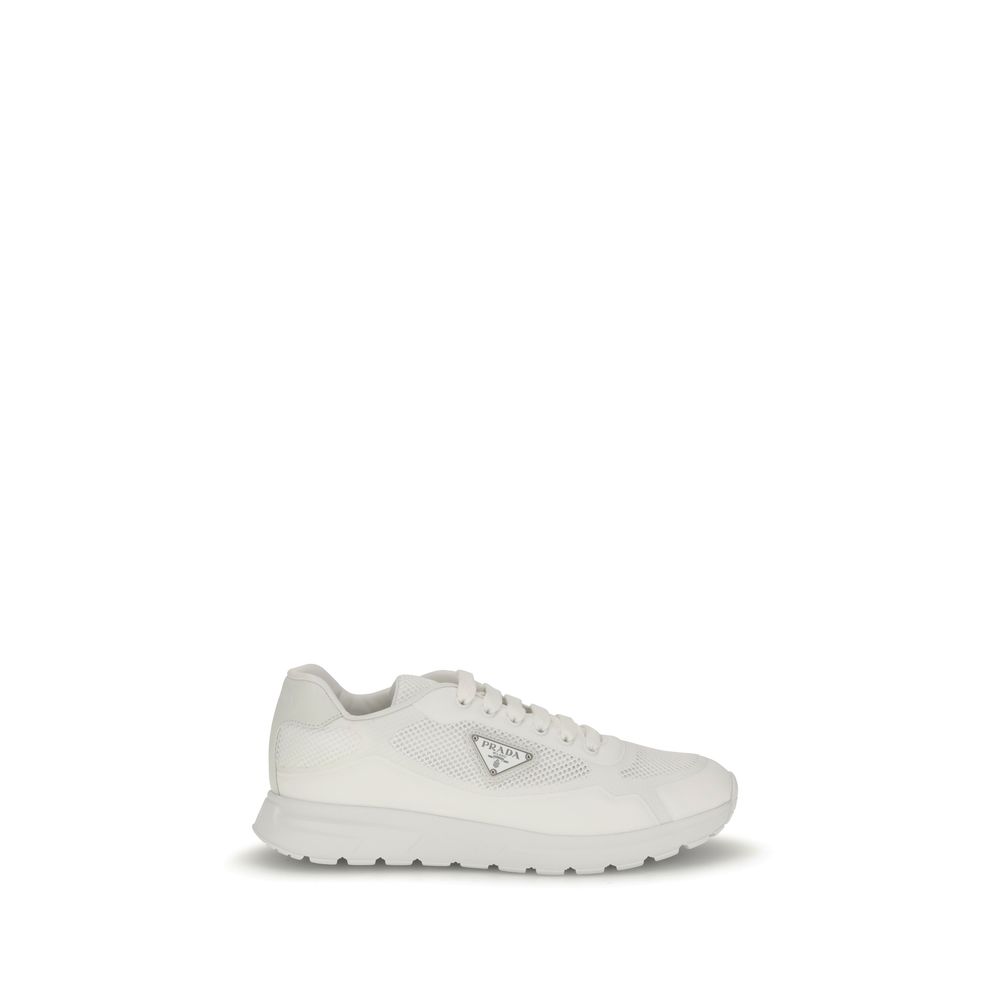Prada White Rubber Athletic Men's Sneakers