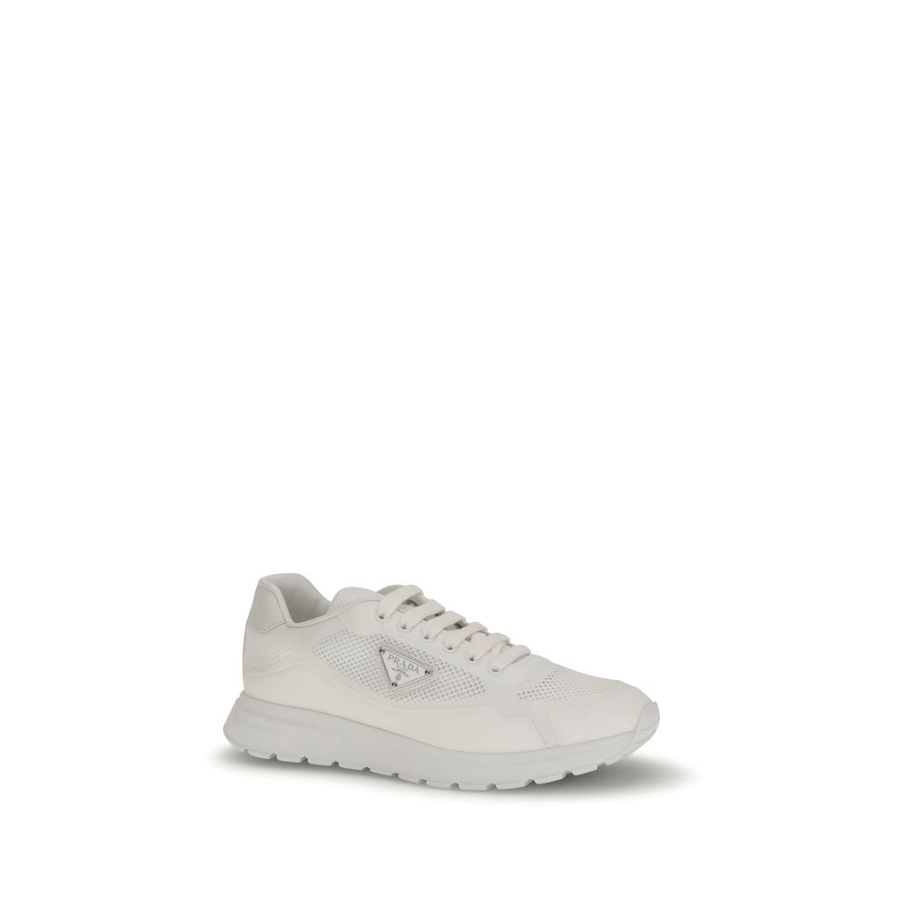 Prada White Rubber Athletic Men's Sneakers