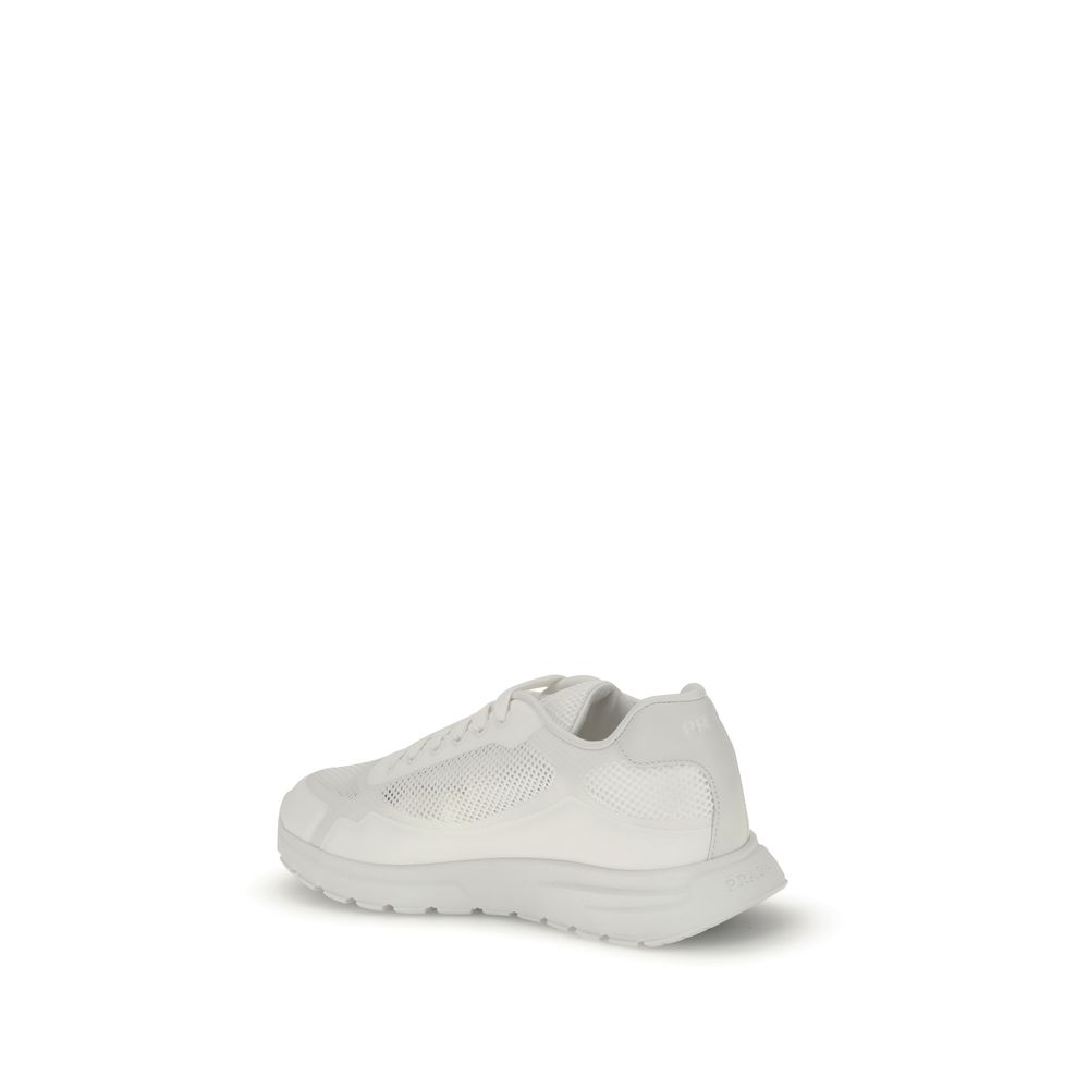 Prada White Rubber Athletic Men's Sneakers