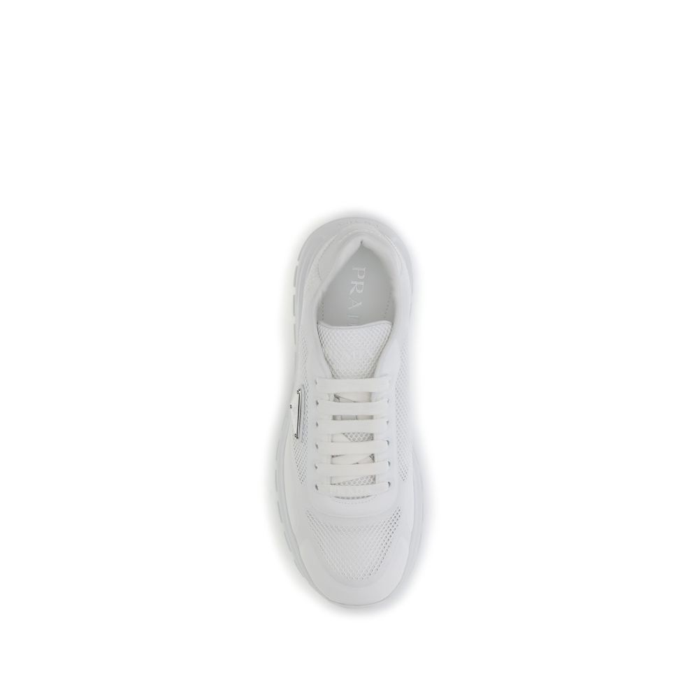 Prada White Rubber Athletic Men's Sneakers