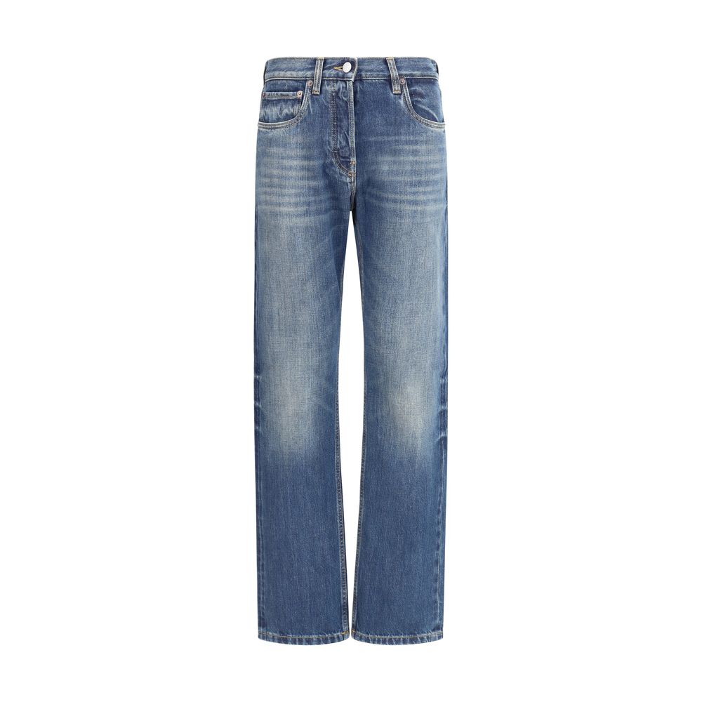 Prada Blue Cotton Straight-Leg Women's Jeans