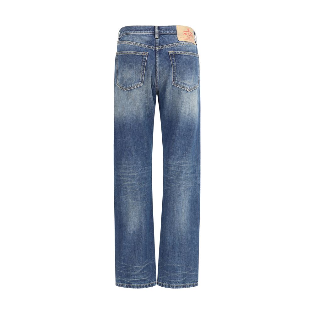 Prada Blue Cotton Straight-Leg Women's Jeans