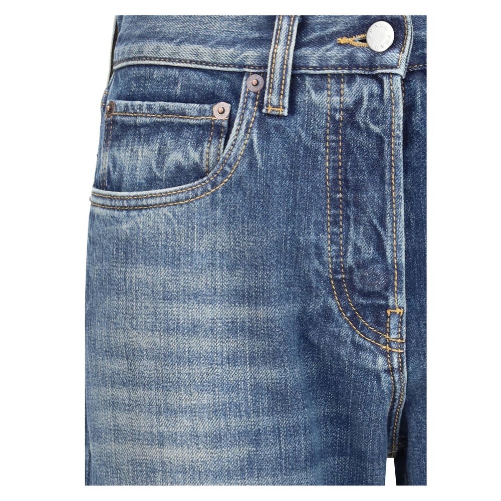 Prada Blue Cotton Straight-Leg Women's Jeans