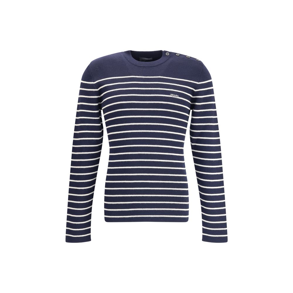 Prada Blue Fleece Wool Men's Sweatshirt