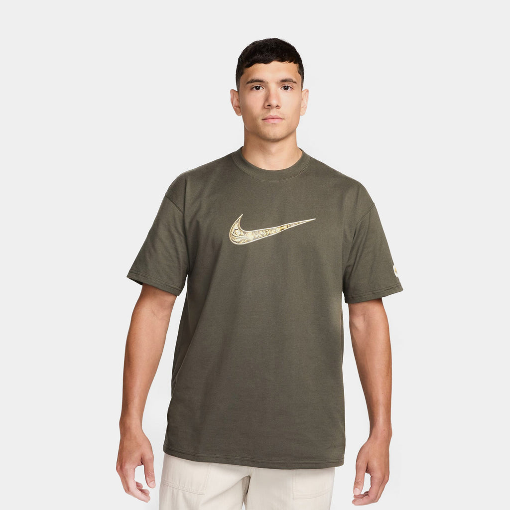 Exclusive Max 90 III Mens Short Sleeve Shirt (Gold/Khaki) — S — Front View