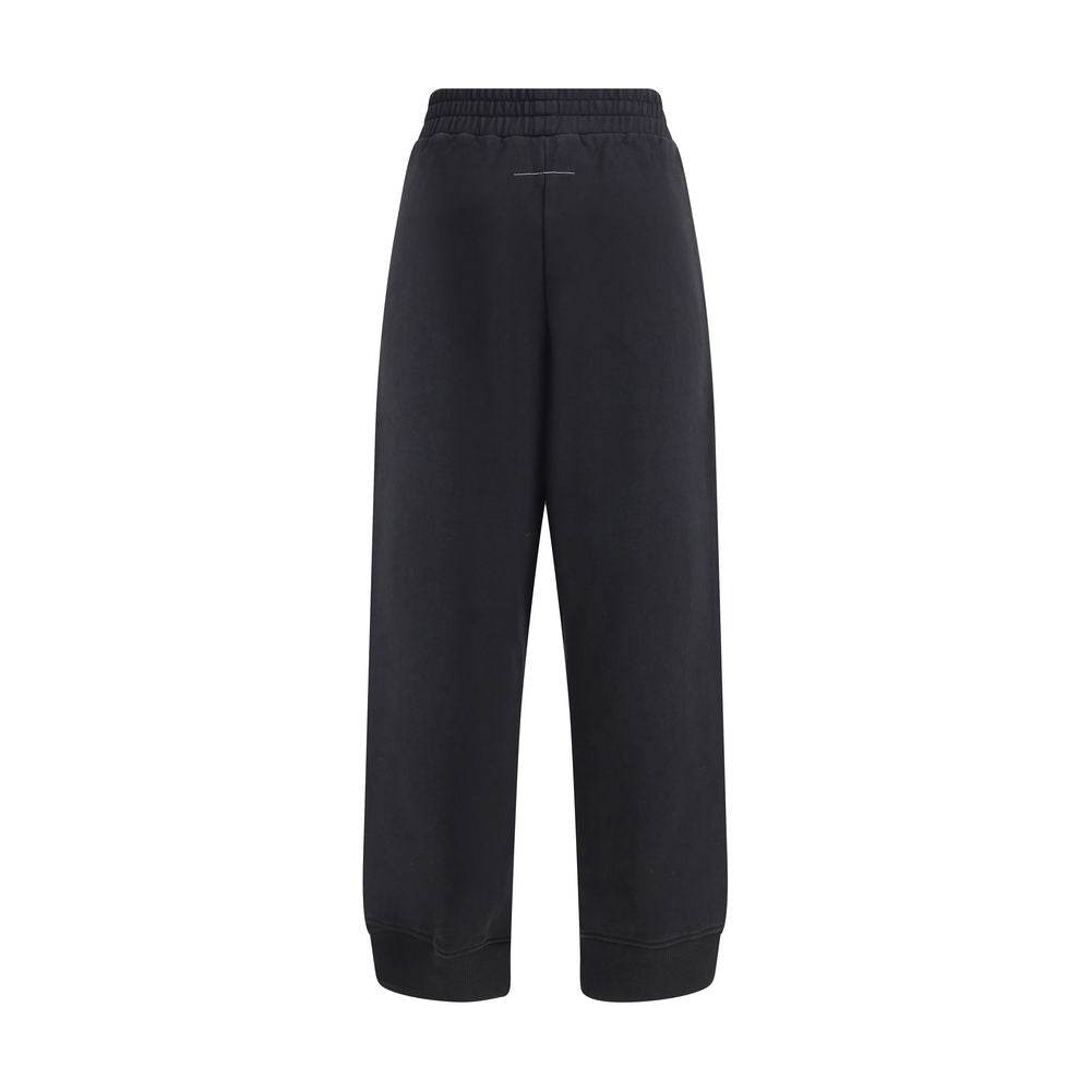 MM6 Black Cotton Joggers (Workout Women's Pants)