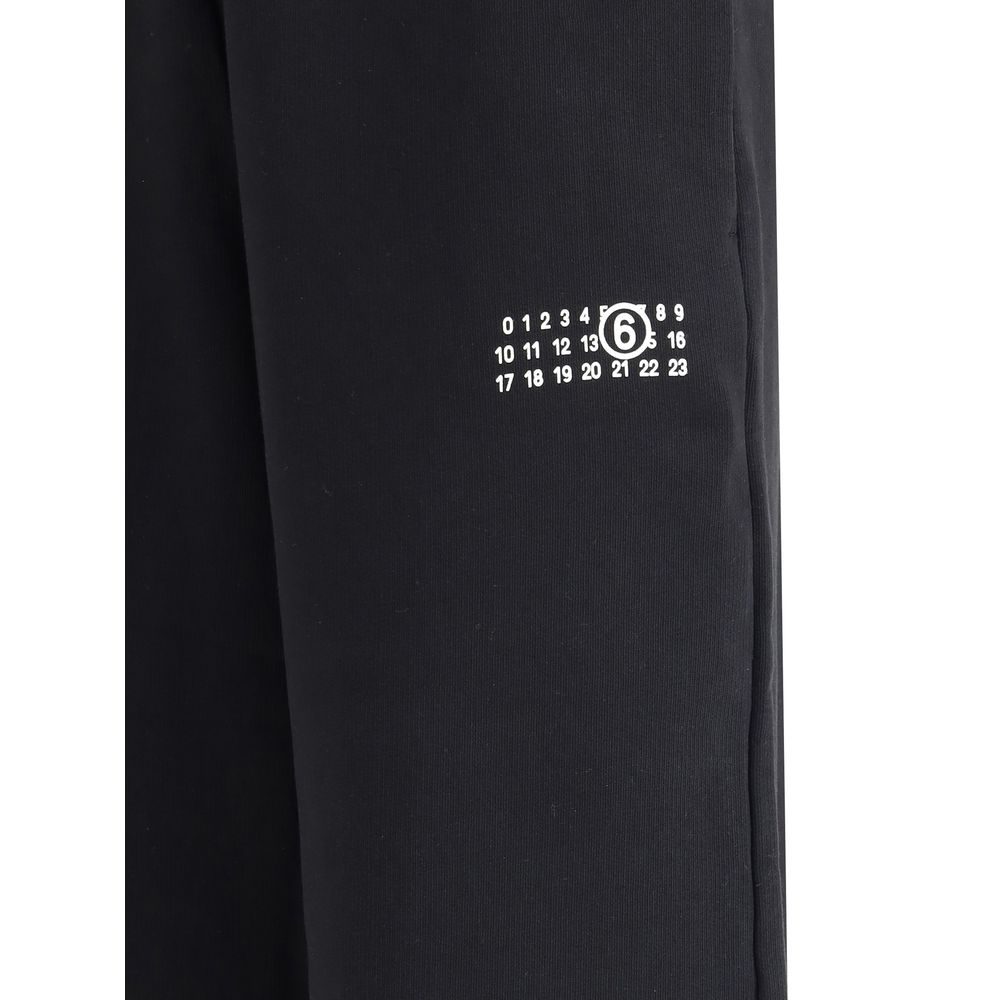 MM6 Black Cotton Joggers (Workout Women's Pants)