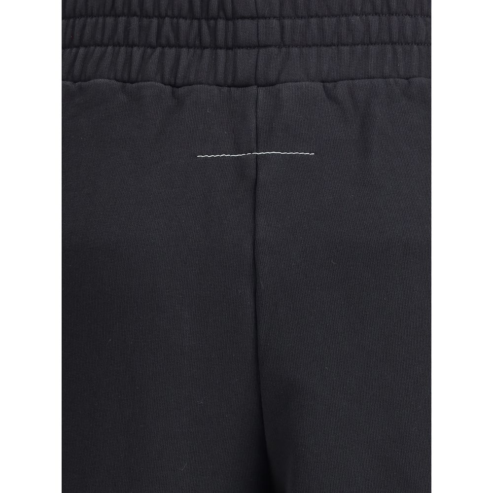 MM6 Black Cotton Joggers (Workout Women's Pants)