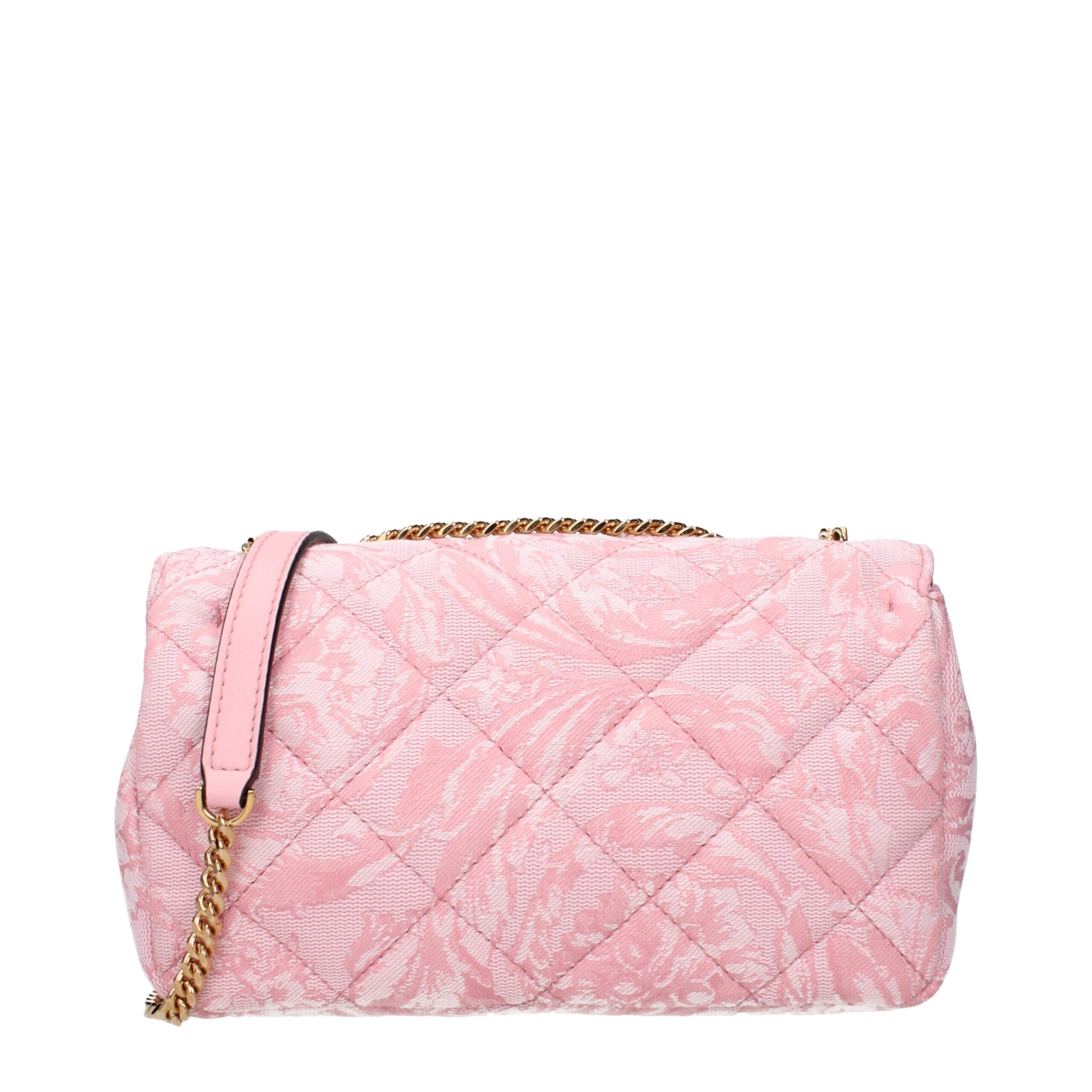 Versace Pink Fabric Shoulder Women's Bag