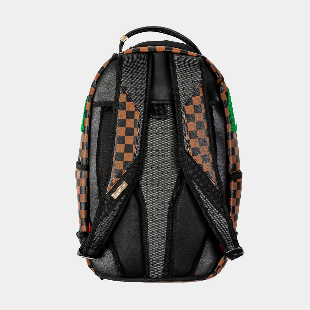 Exclusive Chenille Shark Mens Backpack (Brown/Green) — OS — Side View