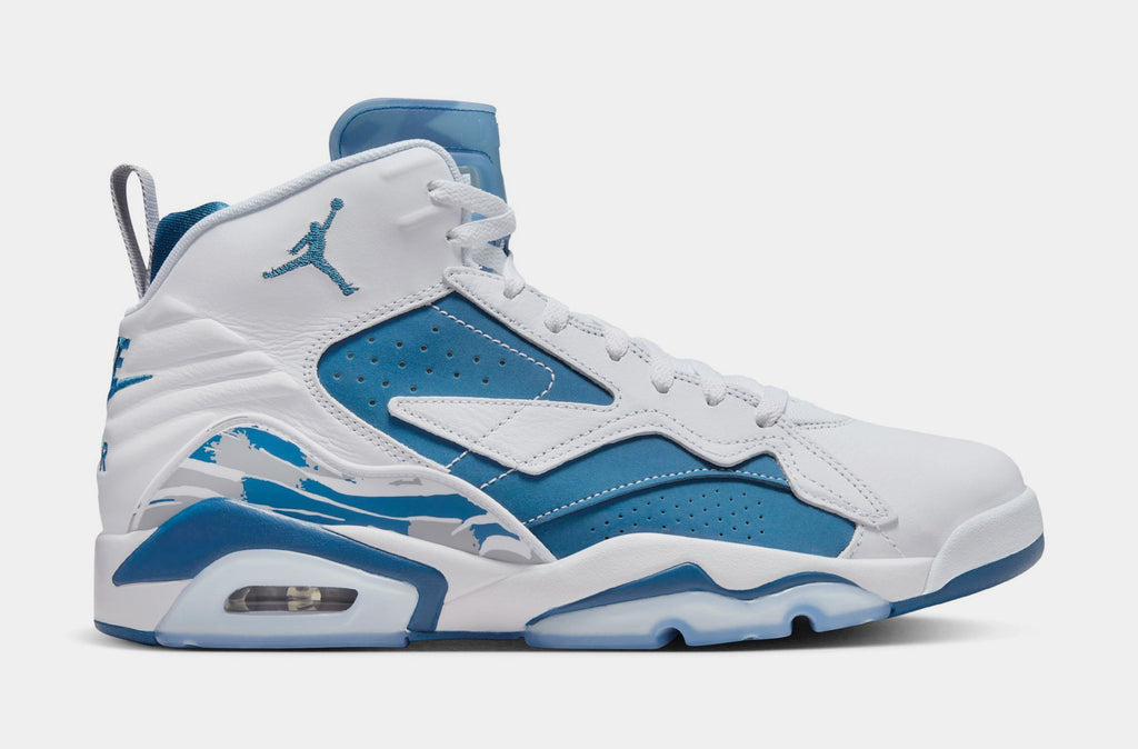 Exclusive Jumpman MVP Mens Basketball Shoes (White/Neutral Grey/Industrial Blue) — 7 — Front View