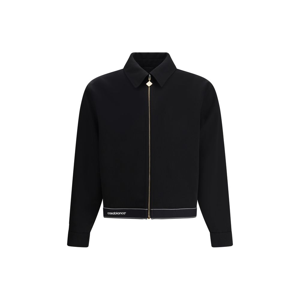 Casablanca Black Wool Full-Length Men's Jacket