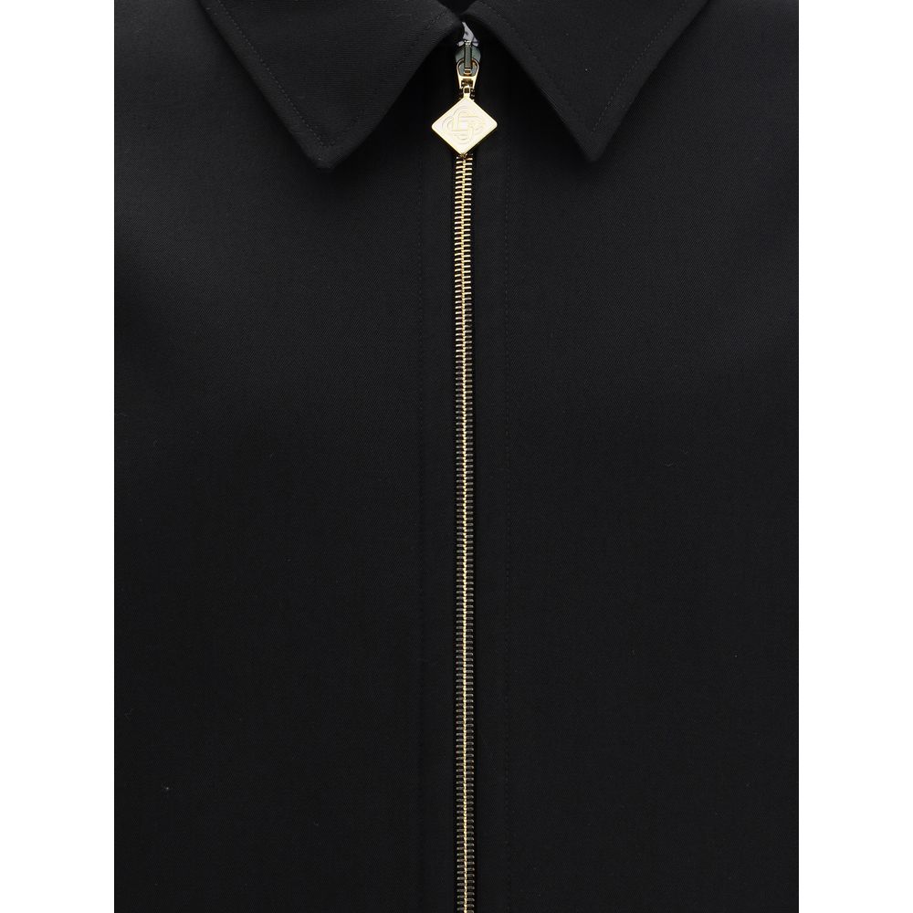 Casablanca Black Wool Full-Length Men's Jacket
