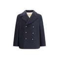 Valentino Blue Fleece Wool Men's Coat