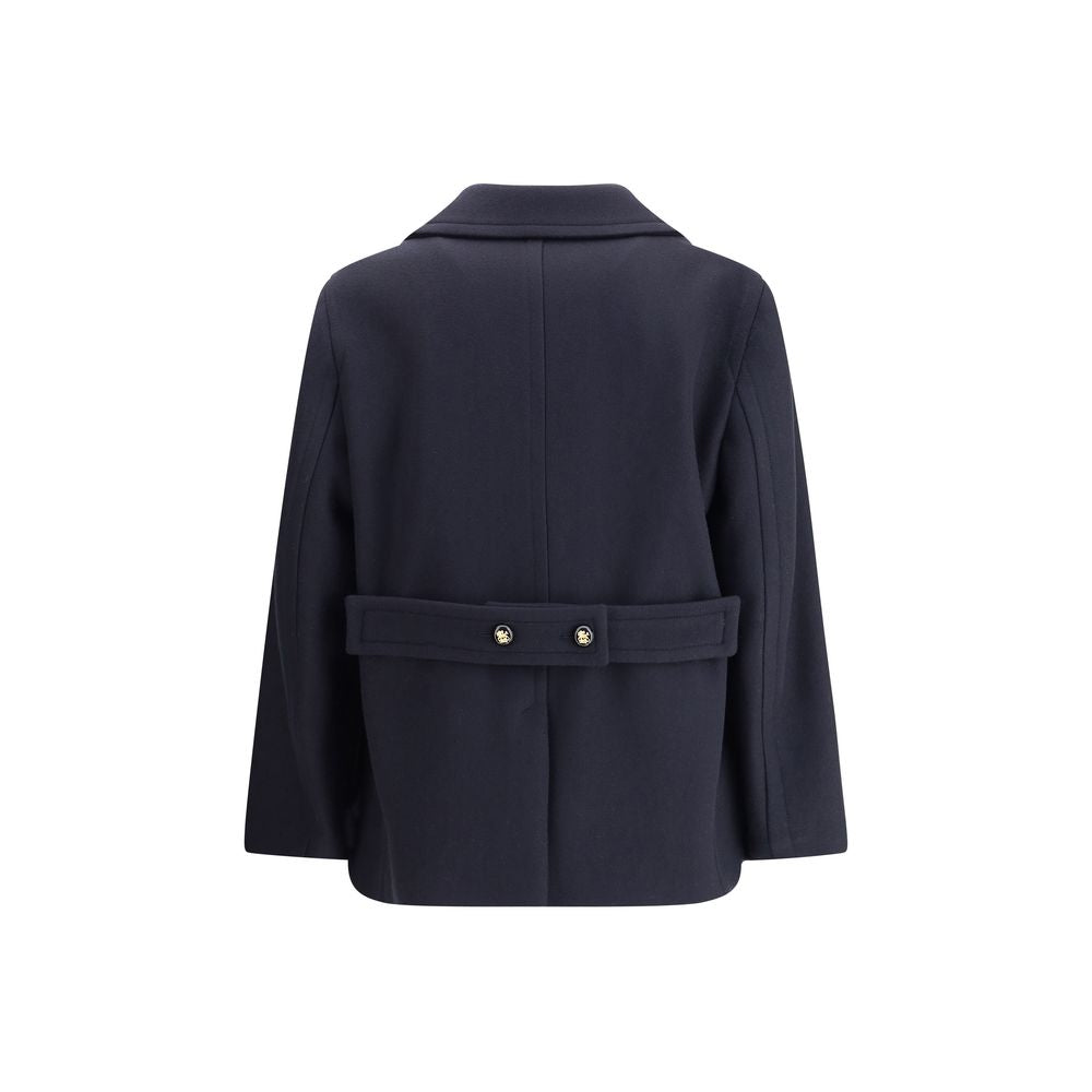 Valentino Blue Fleece Wool Men's Coat