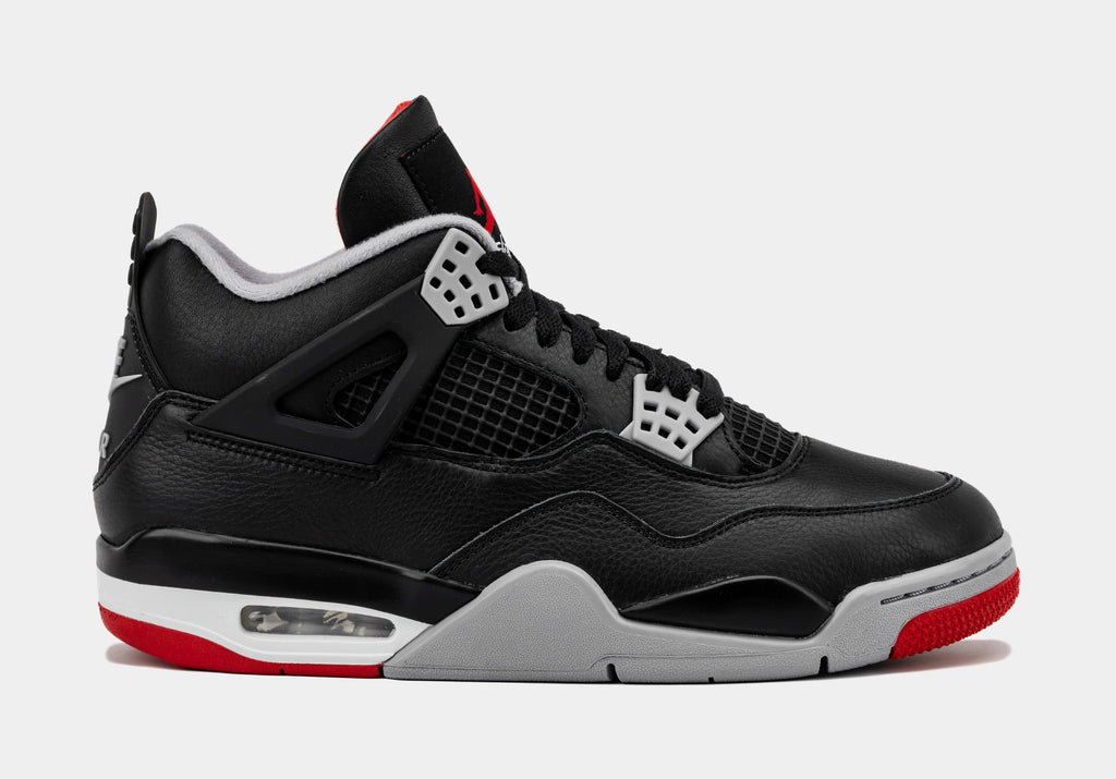 Exclusive Air Jordan 4 Retro Bred Reimagined Mens Lifestyle Shoes (Black/Fire Red/Cement Grey) Limit One Per Customer — 7 — Front View