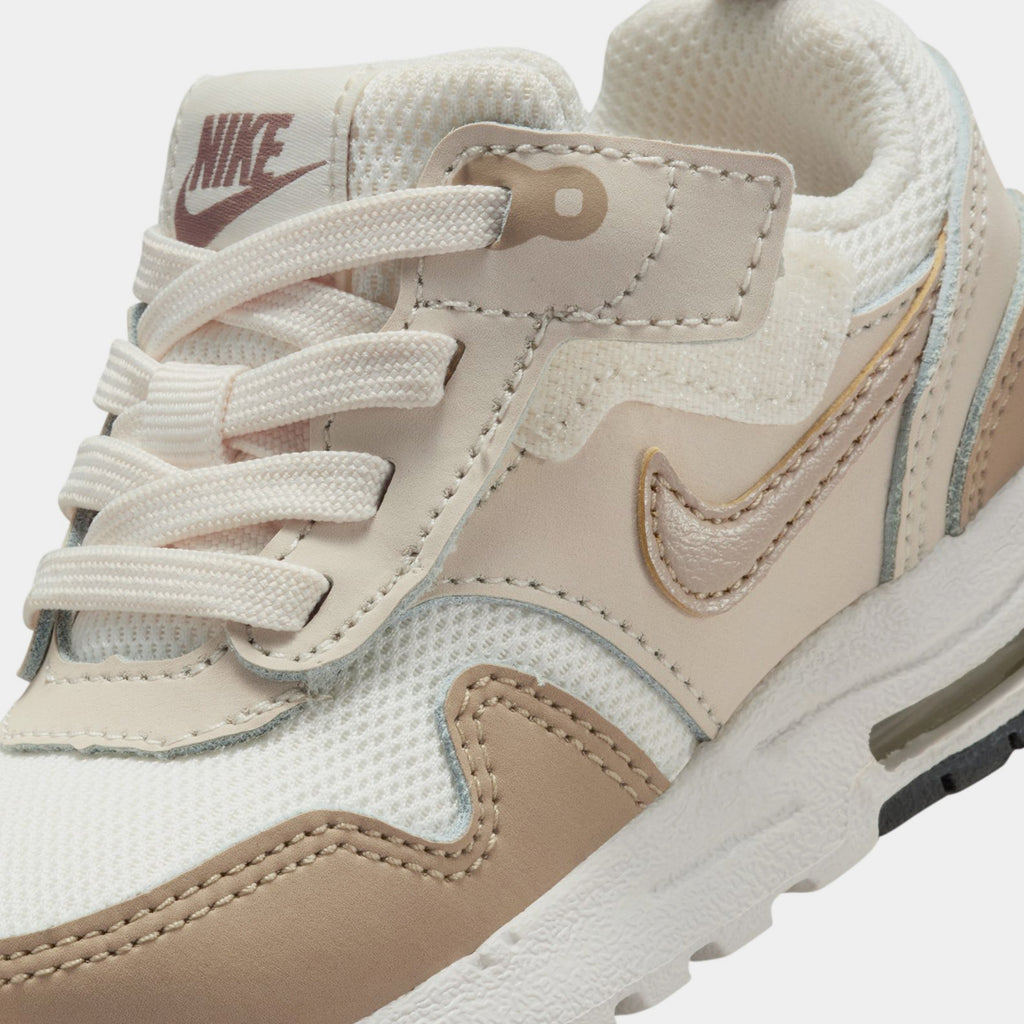 Exclusive Air Max 1 EasyOn Infant Toddler Running Shoes (Phantom/Khaki/Orewood Brown/Black) — 2C — Back View