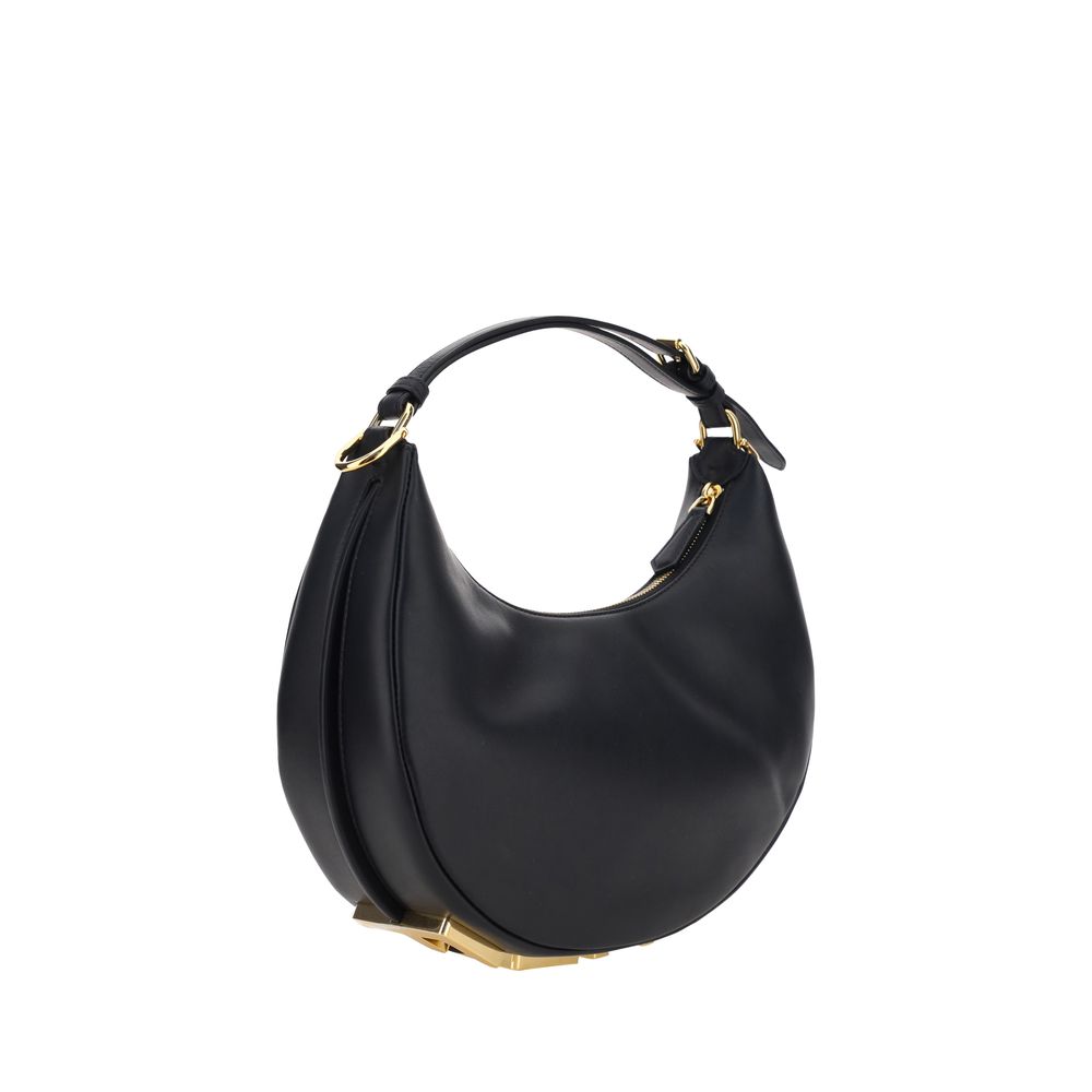 Fendi Black Calf Leather Bos Taurus Shoulder Women's Bag