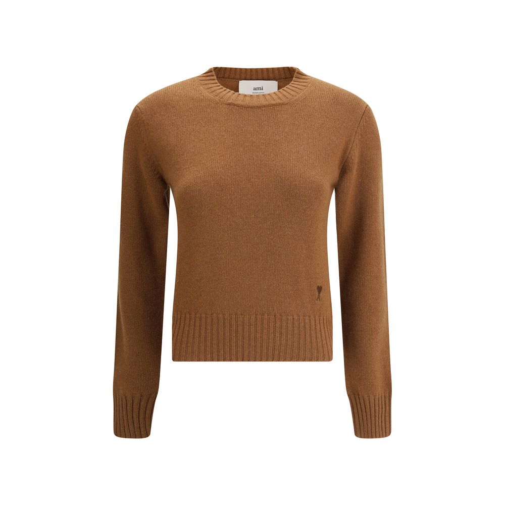 Ami Paris Brown Cashmere Women's Sweatshirt
