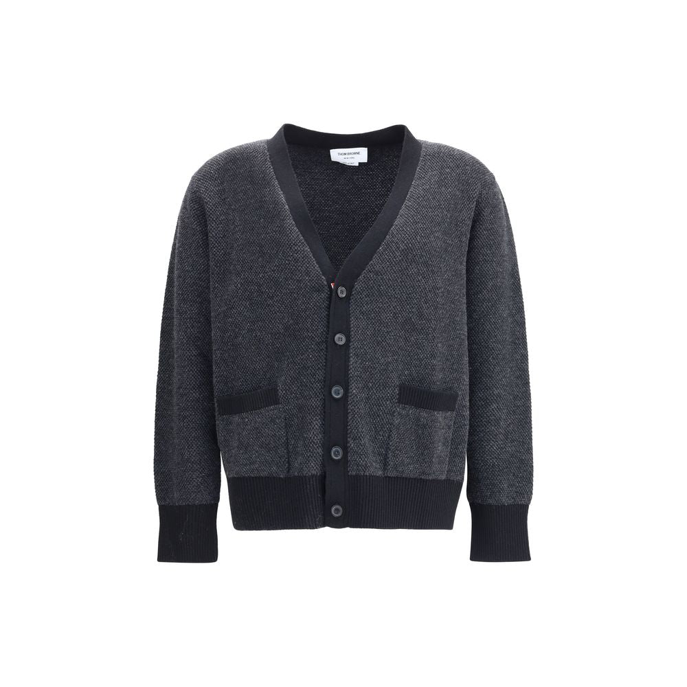 Thom Browne Black Fleece Wool Men's Cardigan