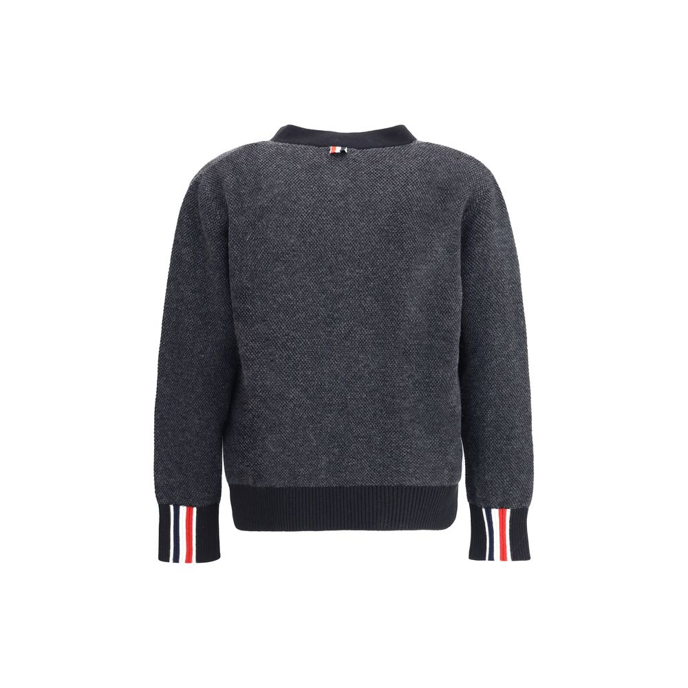 Thom Browne Black Fleece Wool Men's Cardigan