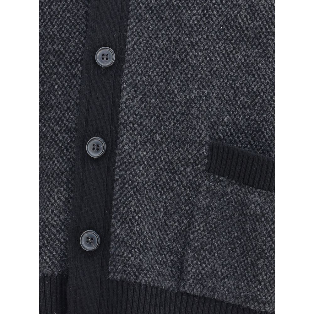 Thom Browne Black Fleece Wool Men's Cardigan