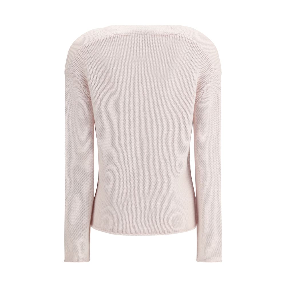 Forte_Forte White Wool Cashmere Women's Sweater