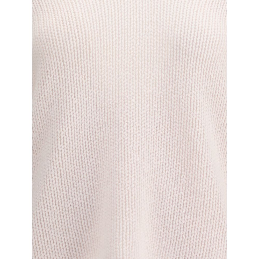 Forte_Forte White Wool Cashmere Women's Sweater
