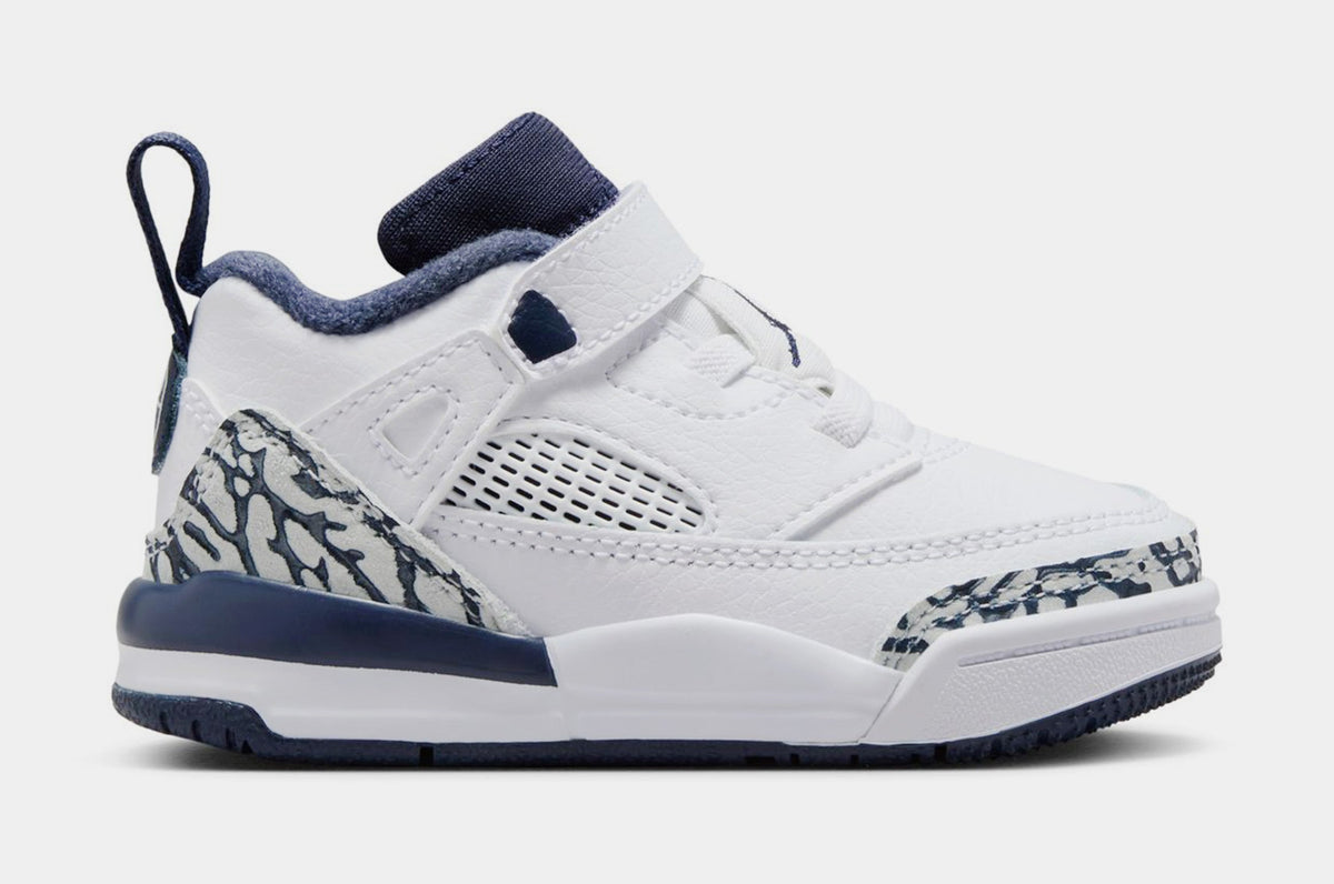 Exclusive Spizike Low Infant Toddler Basketball Shoes (White/Obsidian/Pure Platinum) — 2C — Front View