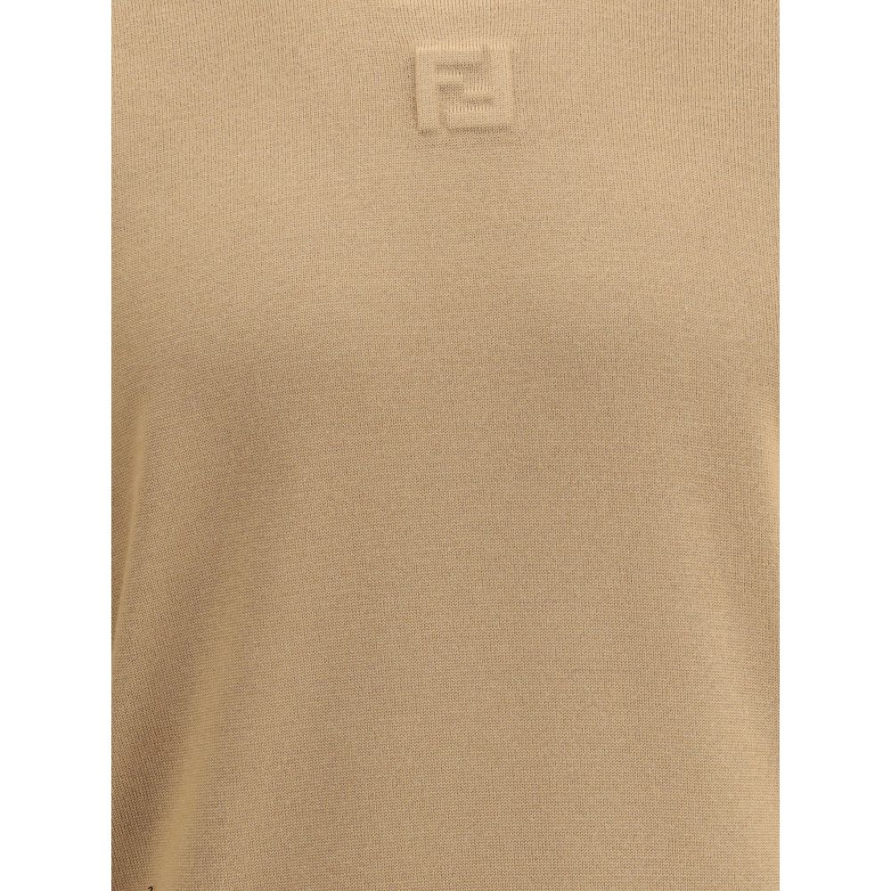 Fendi Beige Fleece Wool Men's Sweatshirt