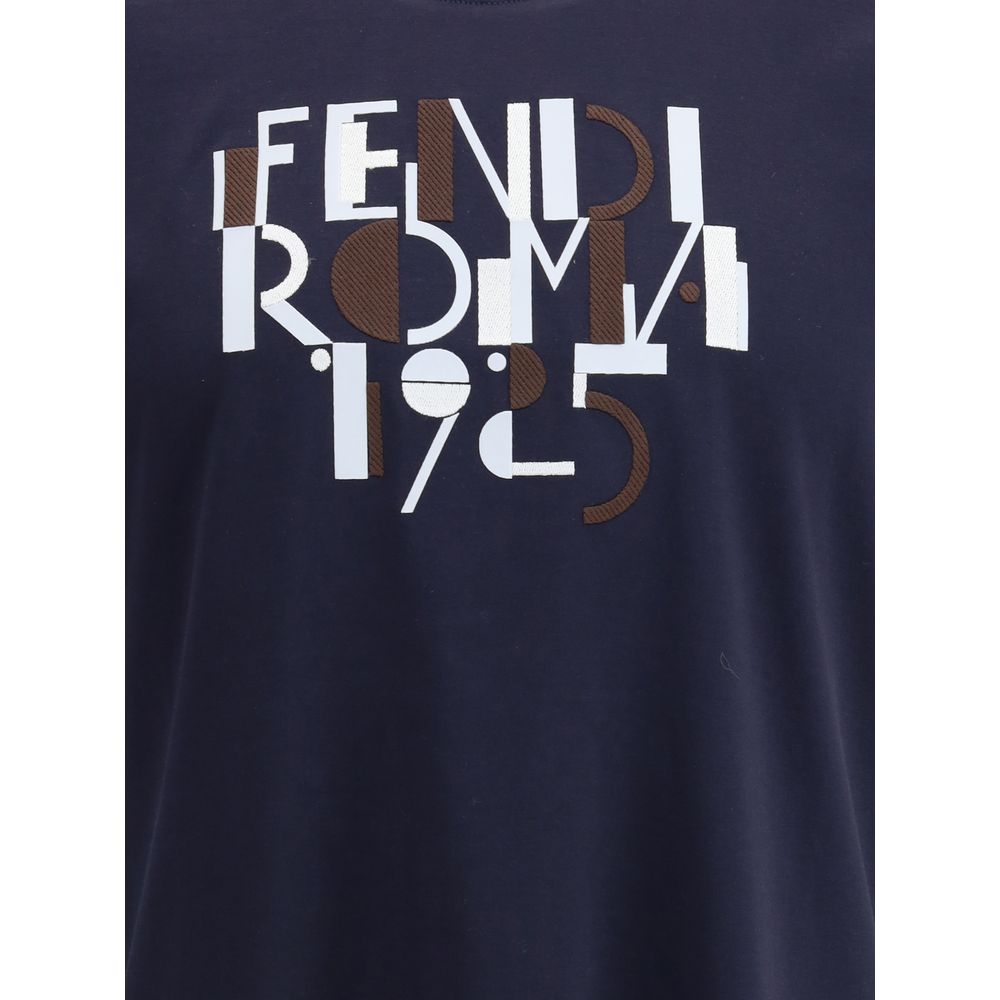 Fendi Blue Cotton Men's T-Shirt