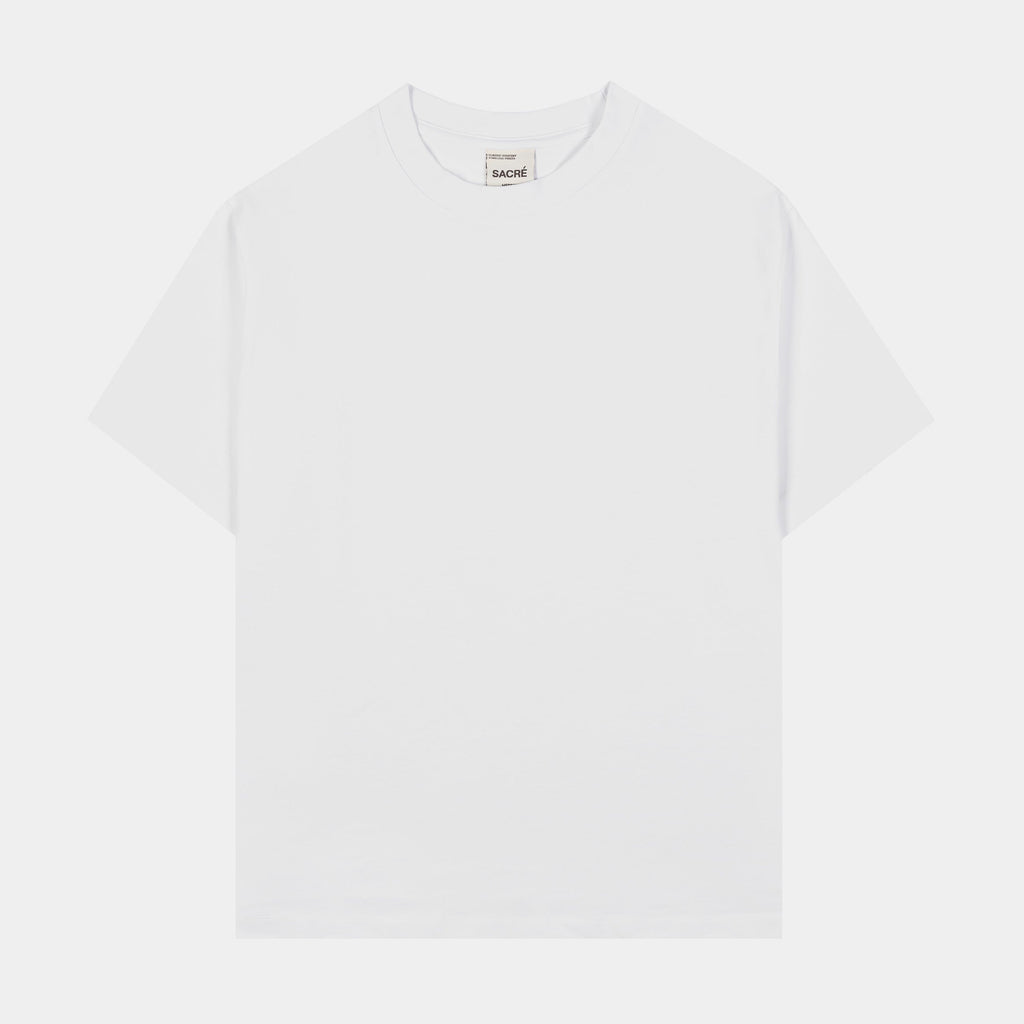 Exclusive Solid Tee Womens Short Sleeve Shirt (White) — XS — Front View