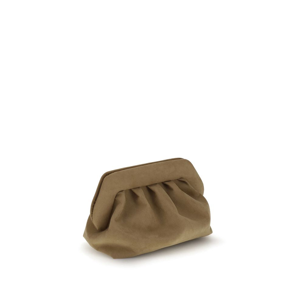 THEMOIRè Beige Other Fibres Clutch Women's Bag