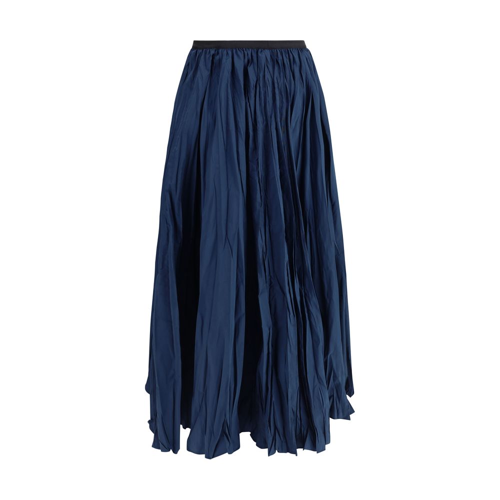 Sara Roka Blue Polyester Midi Women's Skirt