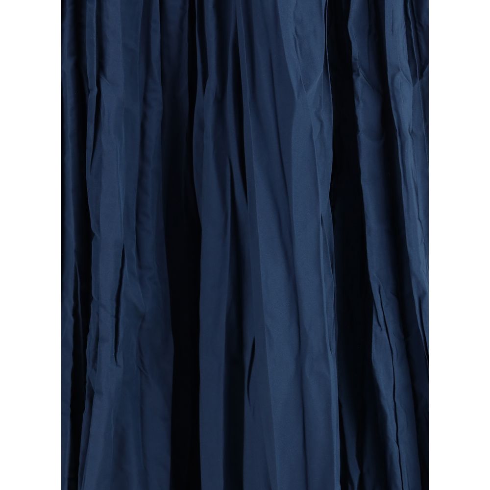 Sara Roka Blue Polyester Midi Women's Skirt