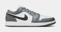 Exclusive Air Jordan 1 Low Iron Grey Mens Lifestyle Shoes (White/Iron Grey/Black) — 7 — Front View