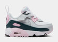 Exclusive Air Max 90 EasyOn Pink Foam Infant Toddler Lifestyle Shoes (White/Pink Foam/Armory Navy/Wolf Grey) — 2C — Front View