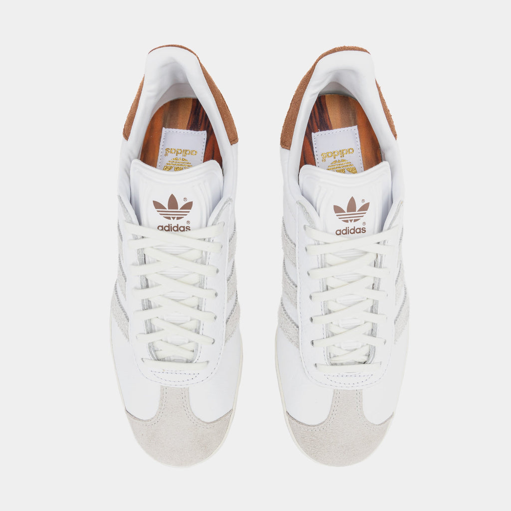Exclusive Shoe Palace Exclusive Gazelle Mens Lifestyle Shoes (White/Brown) — 4 — Detail View