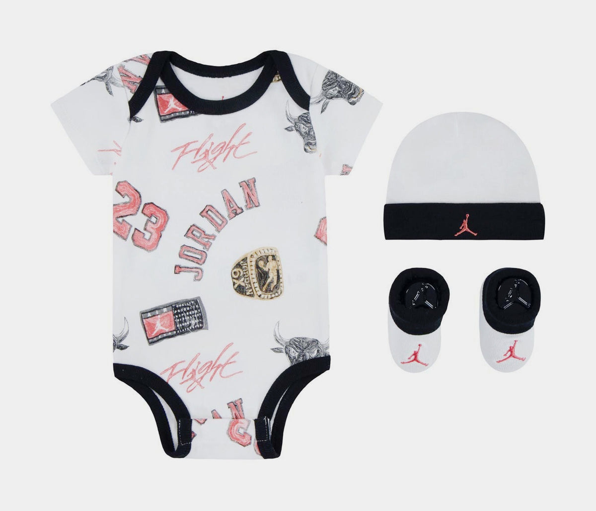 Exclusive Flight 3 Piece Infant Toddler Set (Pink/White) — 6M — Front View